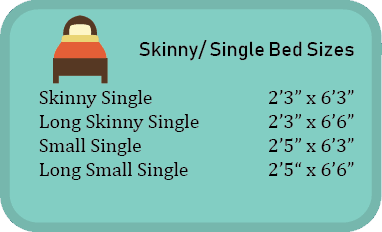 skinny single bed sizes